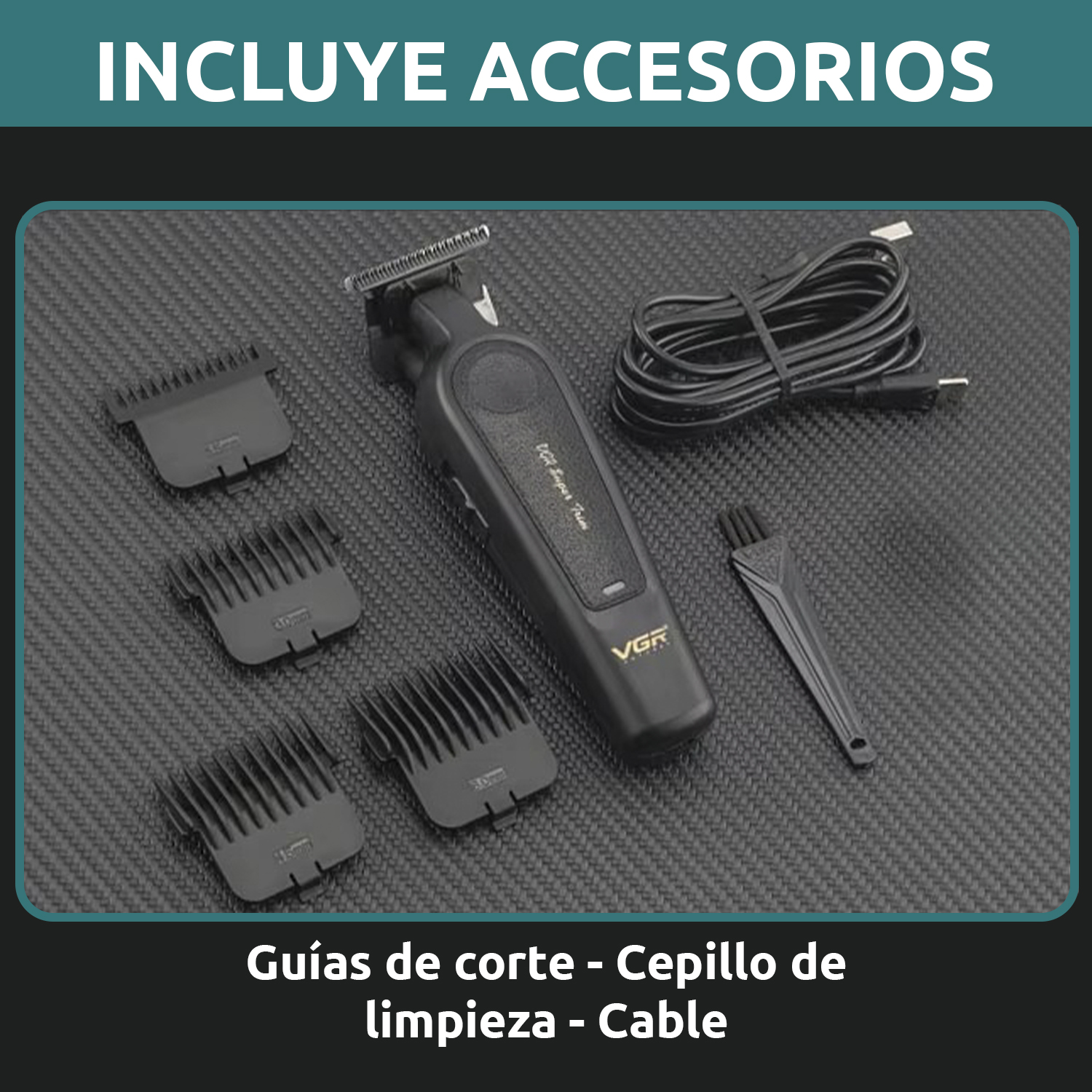 Cortadora De Pelo Patillera Trimmer VGR V-995 Usb 7000RPM T-blade Color Negro - Image 8