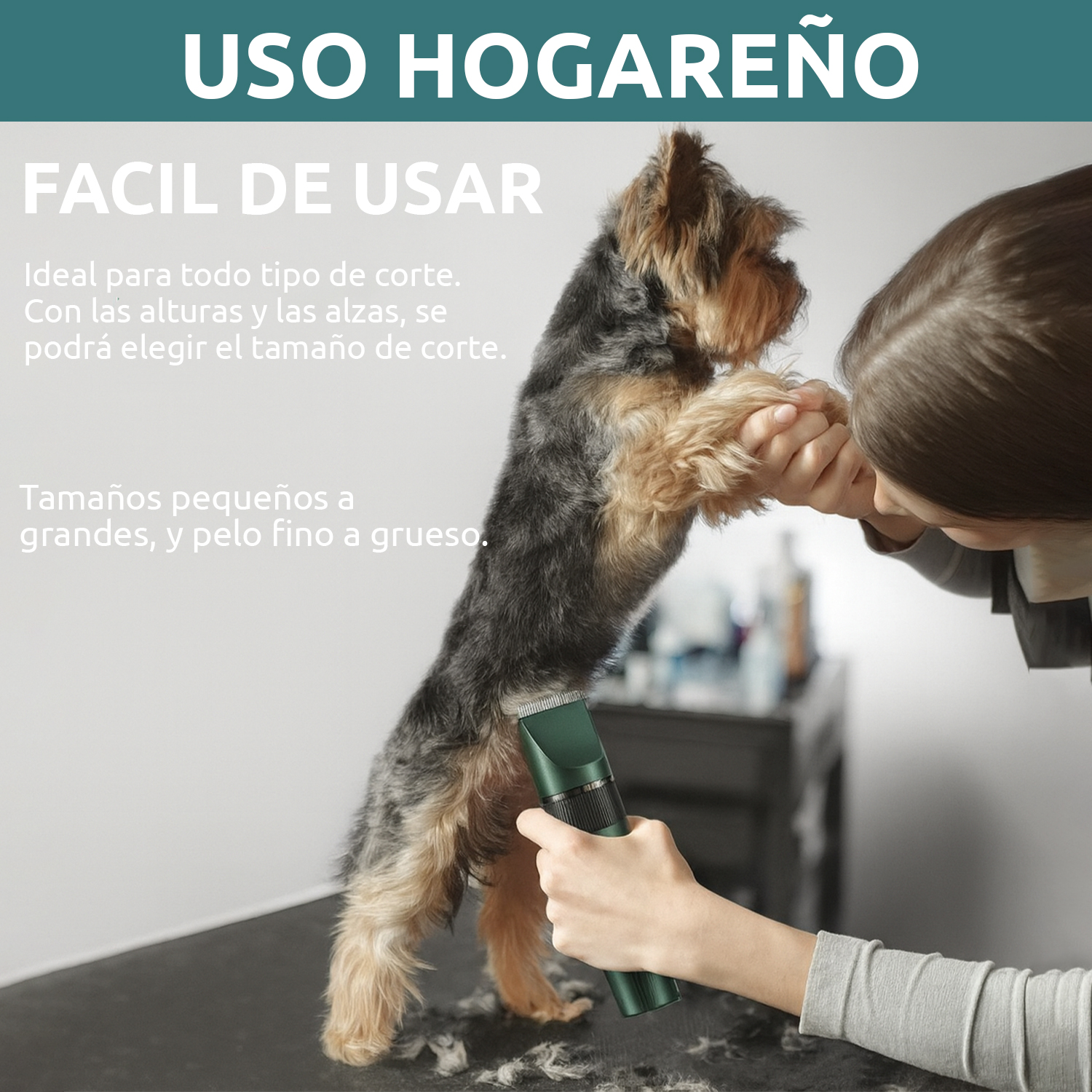 Máquina Cortar Pelo Peladora Mascota VGR V-240 7000RPM Color Verde - Image 9