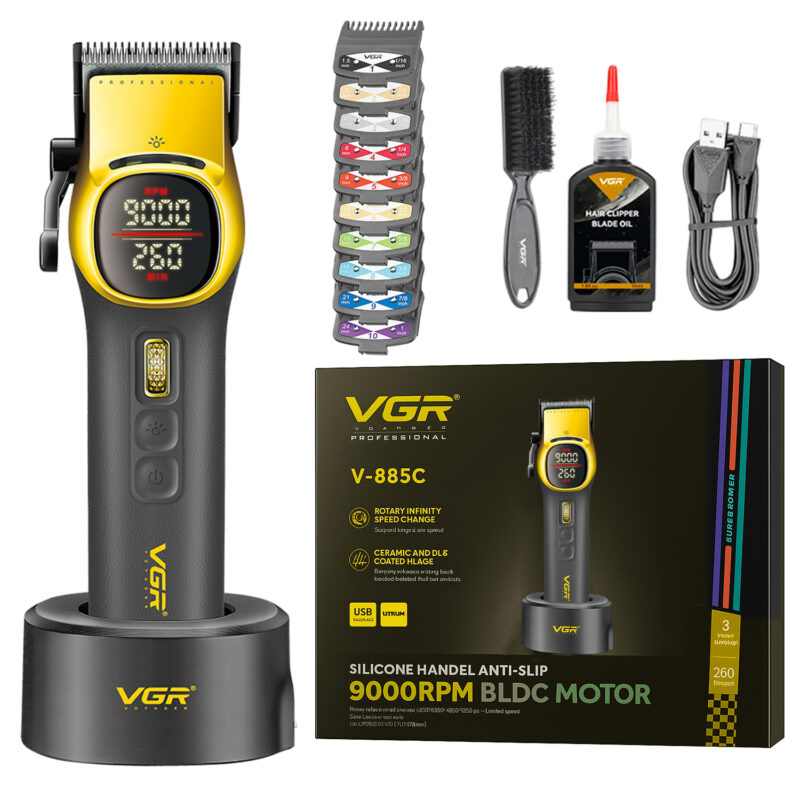 Máquina Cortar Pelo Barberia Clipper Vgr V-885c Profesional Color Dorado
