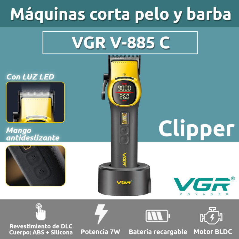 Alternative view of Máquina Cortar Pelo Barberia Clipper Vgr V-885c Profesional Color Dorado