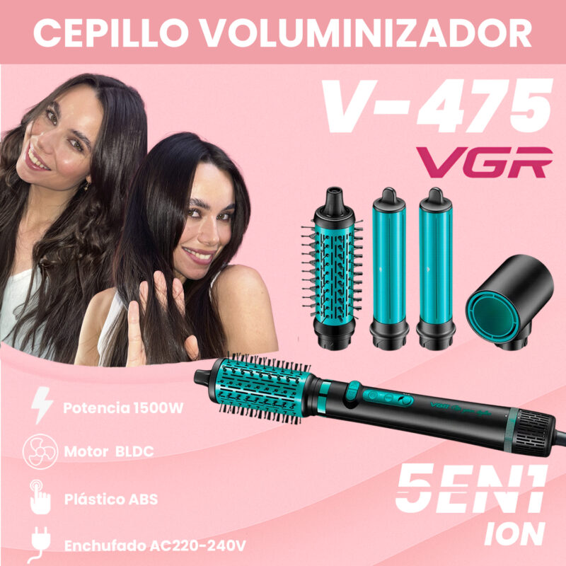 Alternative view of Cepillo Secador Alisador Voluminizador Vgr V-475 Color Verde