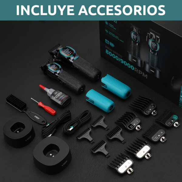 Set Maquina De Cortar Pelo Clipper+ Patillera Vgr V-886 S2 Grip 9000rpm ...