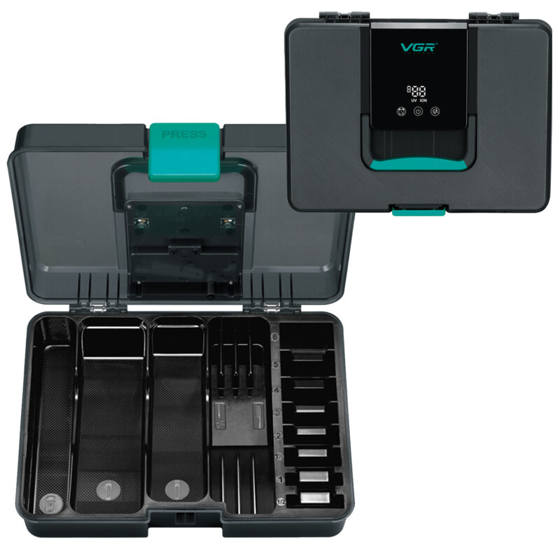 Esterilizador UV ION Maquinas Cortar Pelo Barberia Valija Vgr V-840 Color Negro