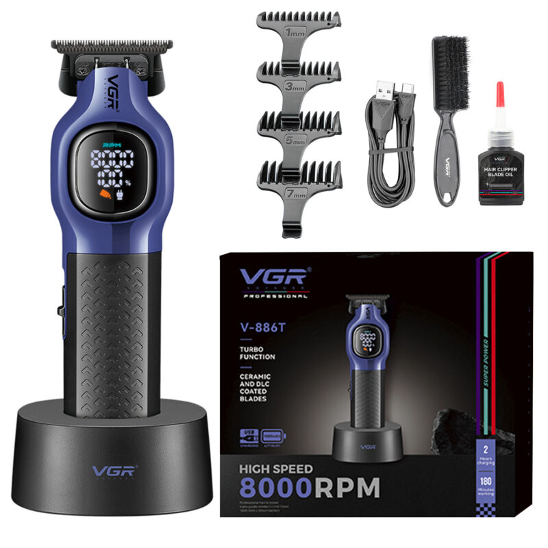 Maquina Corta Pelo Barba Trimmer VGR V-886T Inalámbrica Base Color Violeta