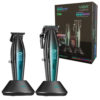 Set Maquina Corte Pelo VGR Clipper V-270 + Trimmer V-992 Con Base Color Verde