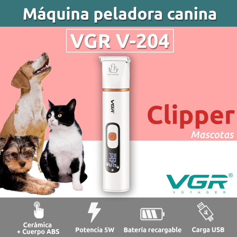 Alternative view of Maquina de Cortar Pelo Uñas Mascotas VGR V-204 Inalámbrica Color Blanco