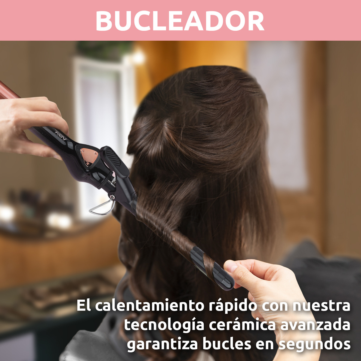 Rizador Buclera Vgr V-575 Cerámica Pro 200°c 7 Niveles Led Rosa - Image 7