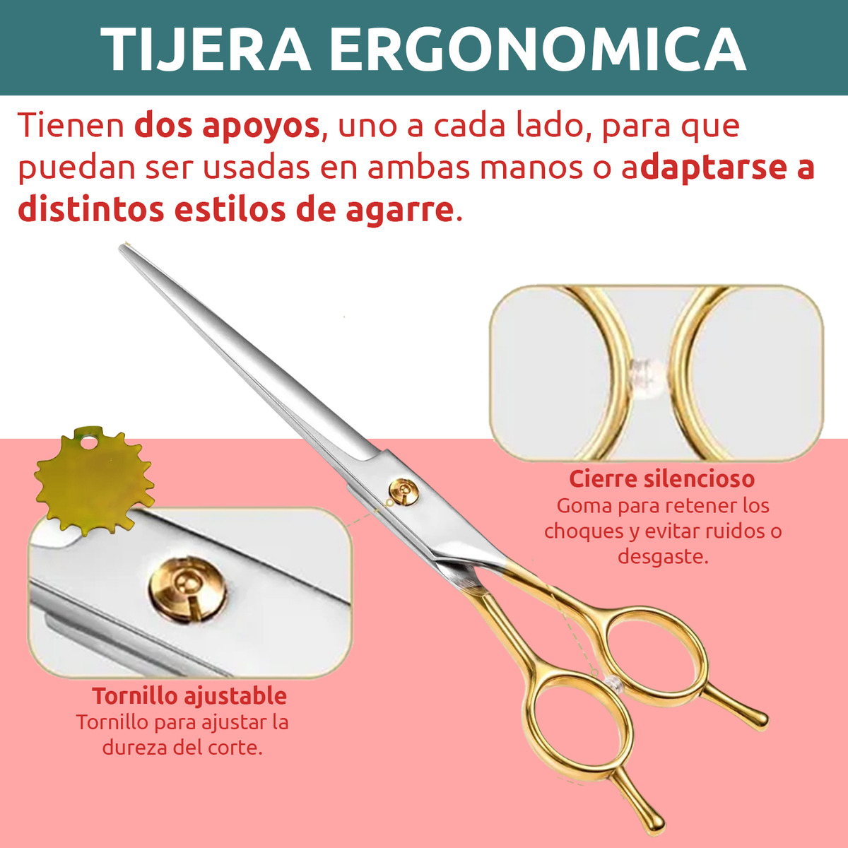 Kit Tijeras Peluqueria Mascotas Vgr Corte Recta Curva Pulir - Image 6