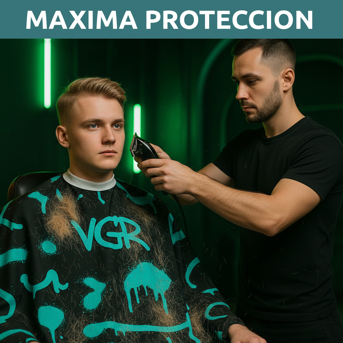 Capa De Corte Delantal Bata Barberia Peluqueria Grafitti Vgr - Image 3