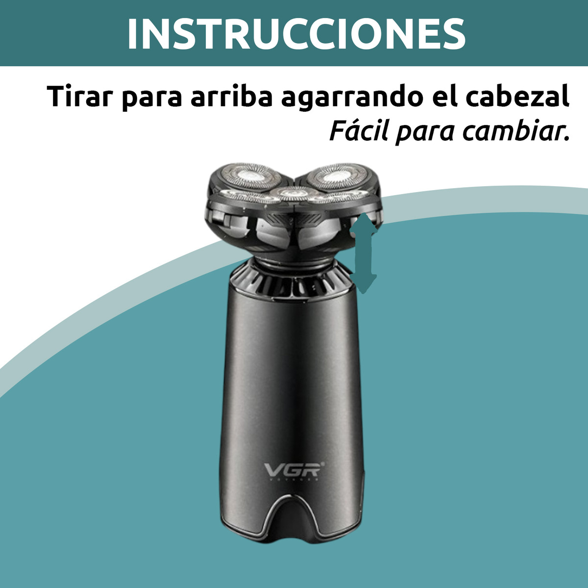 Repuesto Cabezal Maquina Afeitadora Vgr V-397 Rasuradora Negro - Image 4