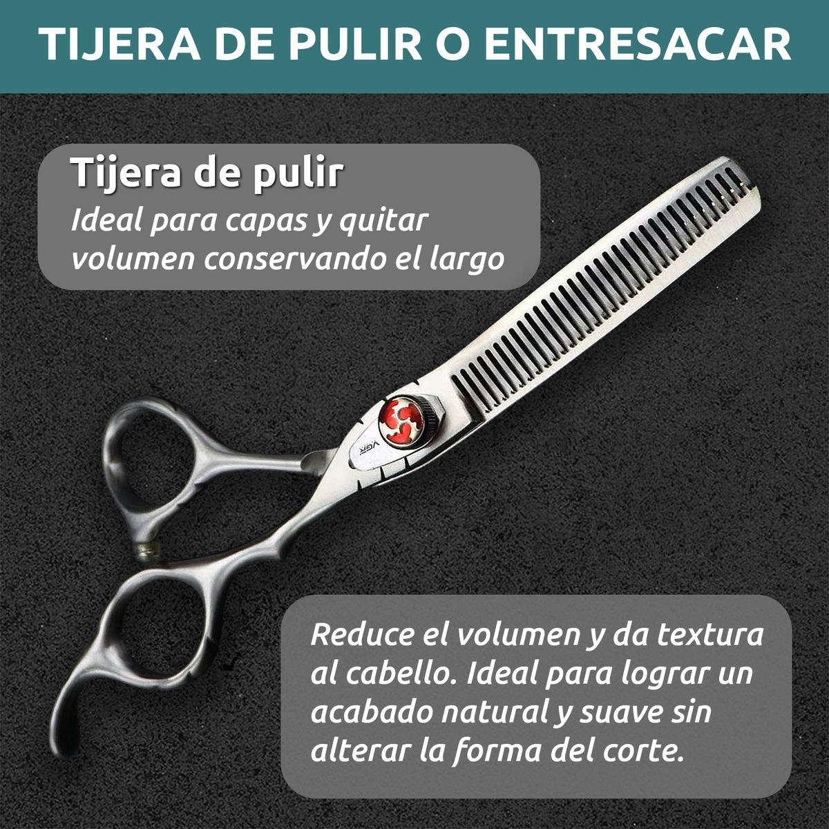 Tijeras Peluqueria Vgr Corte Entresacado Y Recta Curva Zurdo - Image 4
