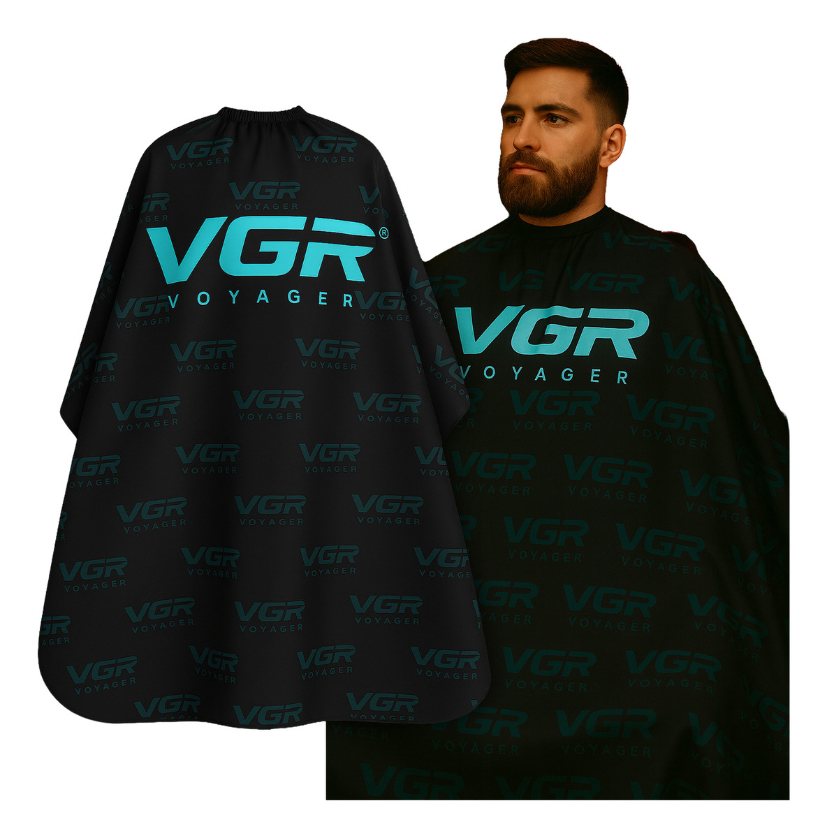 Capa De Corte Delantal Bata Barberia Peluqueria Logo Vgr