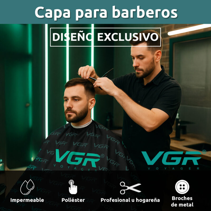 Alternative view of Capa De Corte Delantal Bata Barberia Peluqueria Logo Vgr