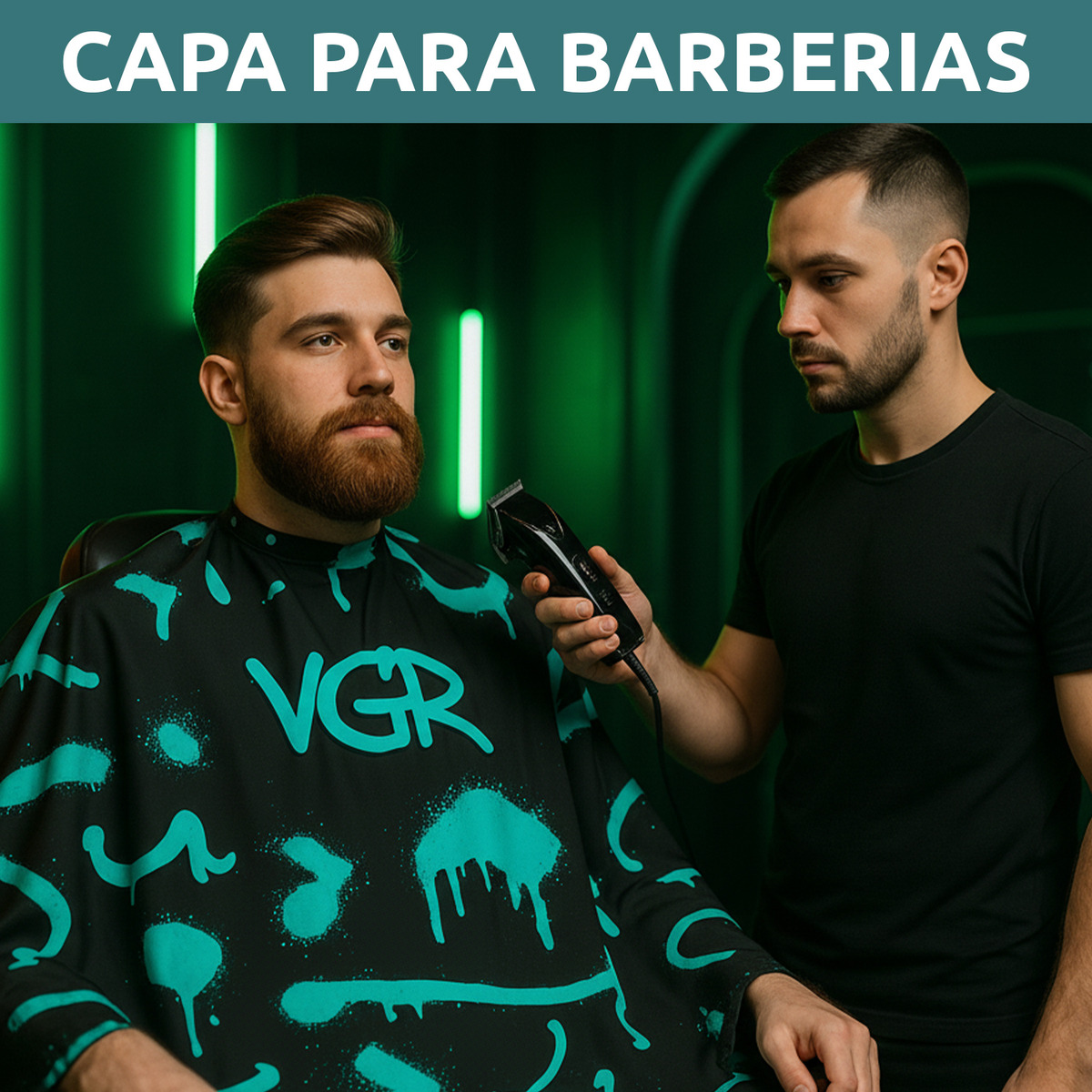 Capa De Corte Delantal Bata Barberia Peluqueria Grafitti Vgr - Image 5
