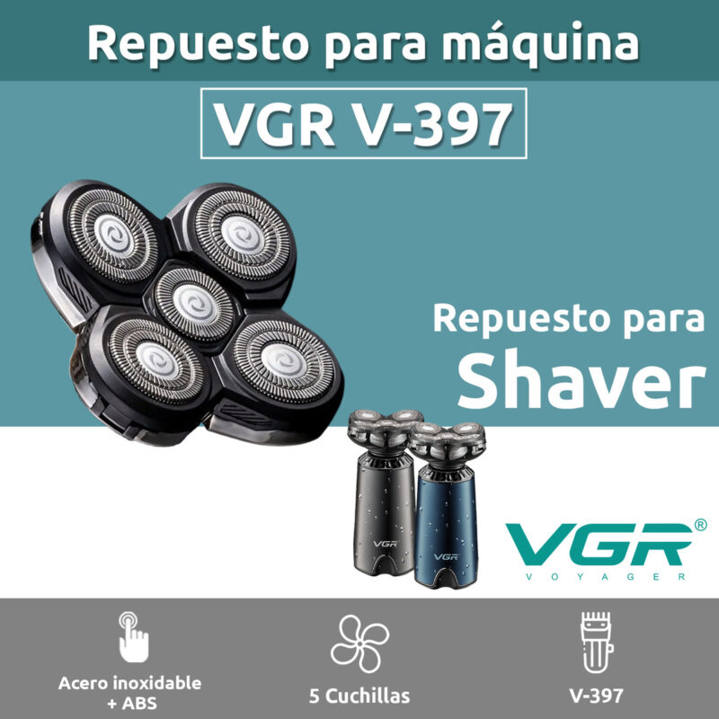 Alternative view of Repuesto Cabezal Maquina Afeitadora Vgr V-397 Rasuradora Negro