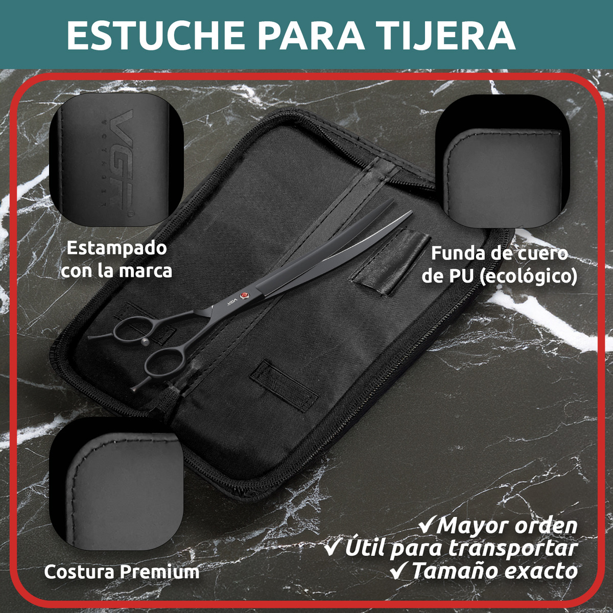 Tijeras Peluqueria Canina Vgr Corte Curva Profesional 8' - Image 7