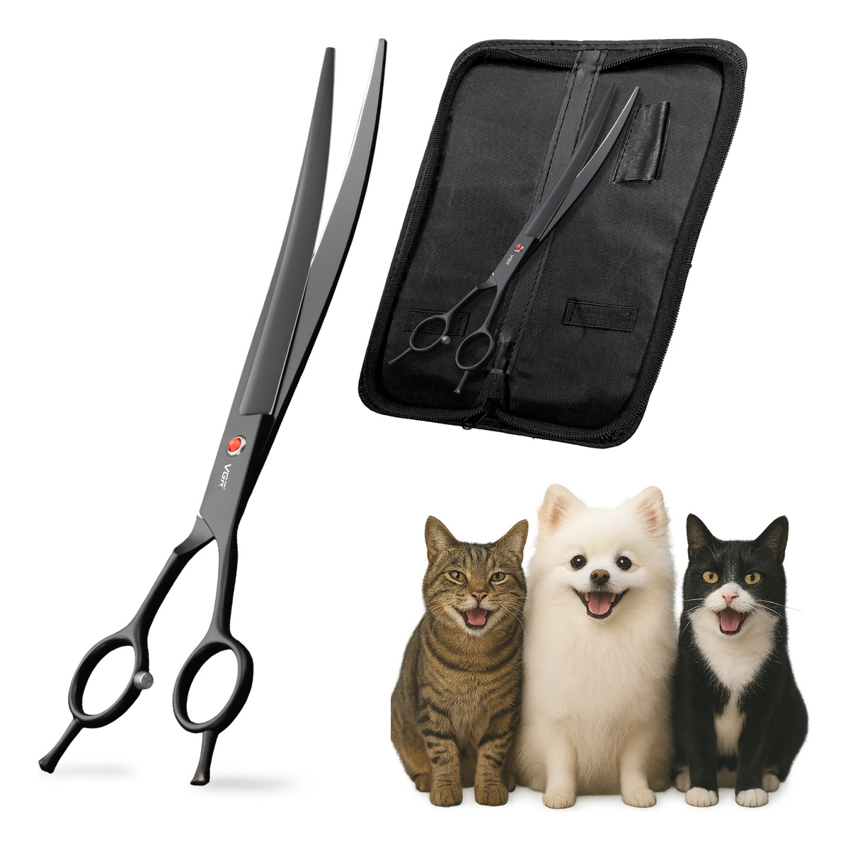 Tijeras Peluqueria Canina Vgr Corte Curva Profesional 8'