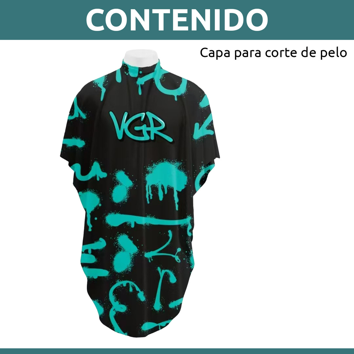 Capa De Corte Delantal Bata Barberia Peluqueria Grafitti Vgr - Image 10