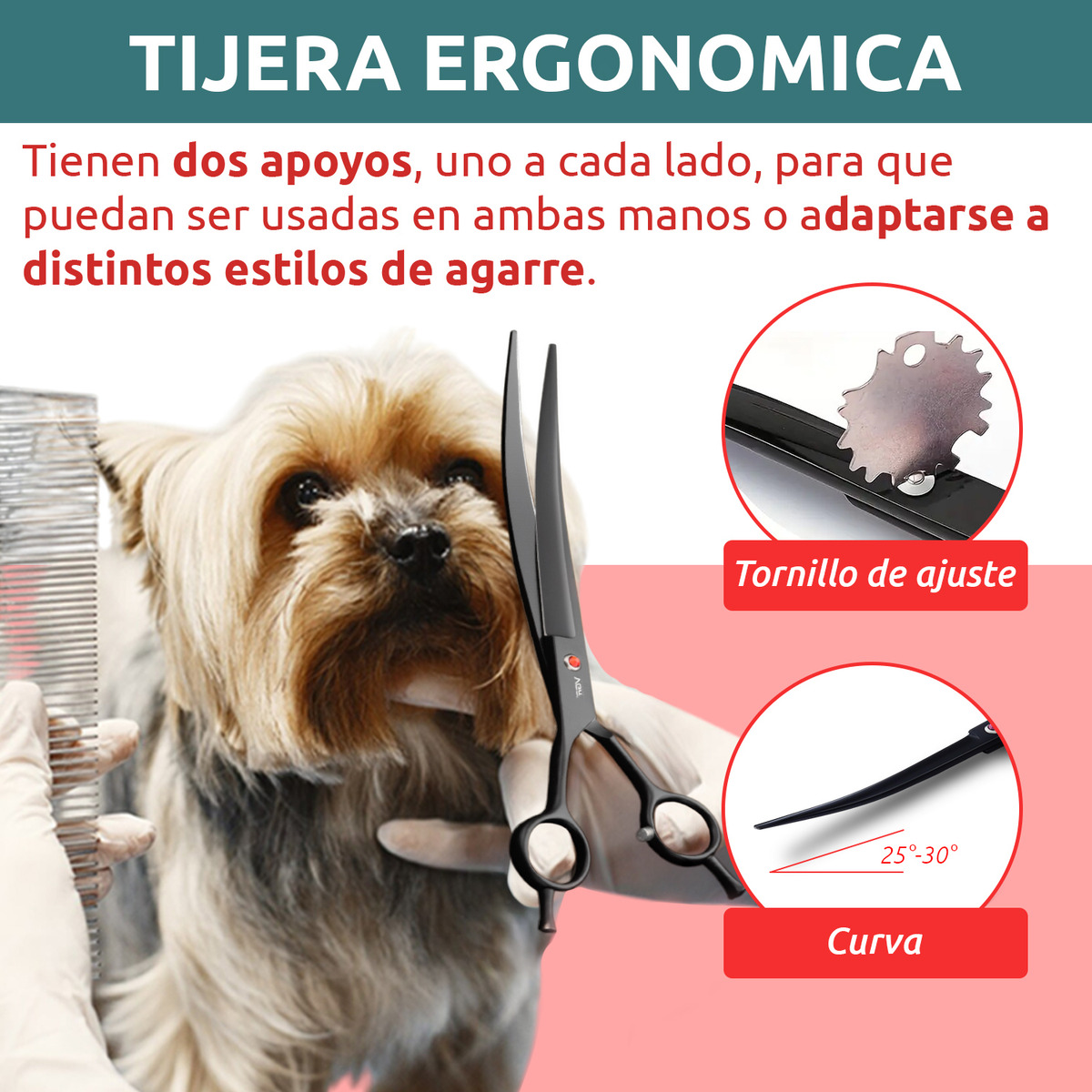 Tijeras Peluqueria Canina Vgr Corte Curva Profesional 8' - Image 5