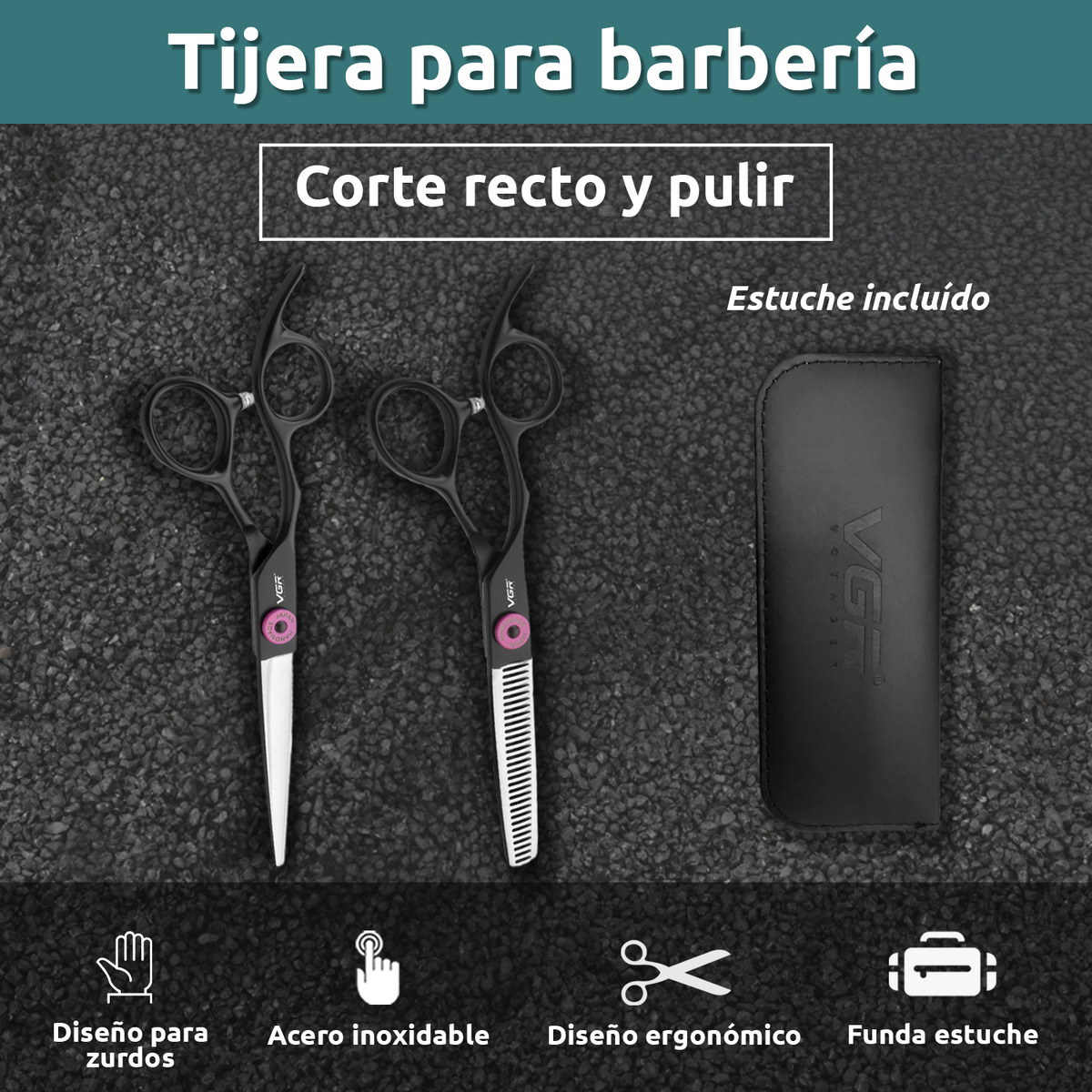 Tijeras Peluqueria Kit Vgr De Corte Entresacado Y Recta - Image 2