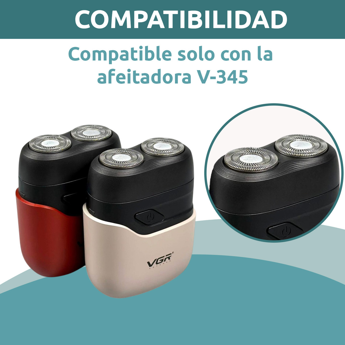 Repuesto Cabezal Maquina Afeitadora Vgr V-345 Rasuradora Blanco - Image 7