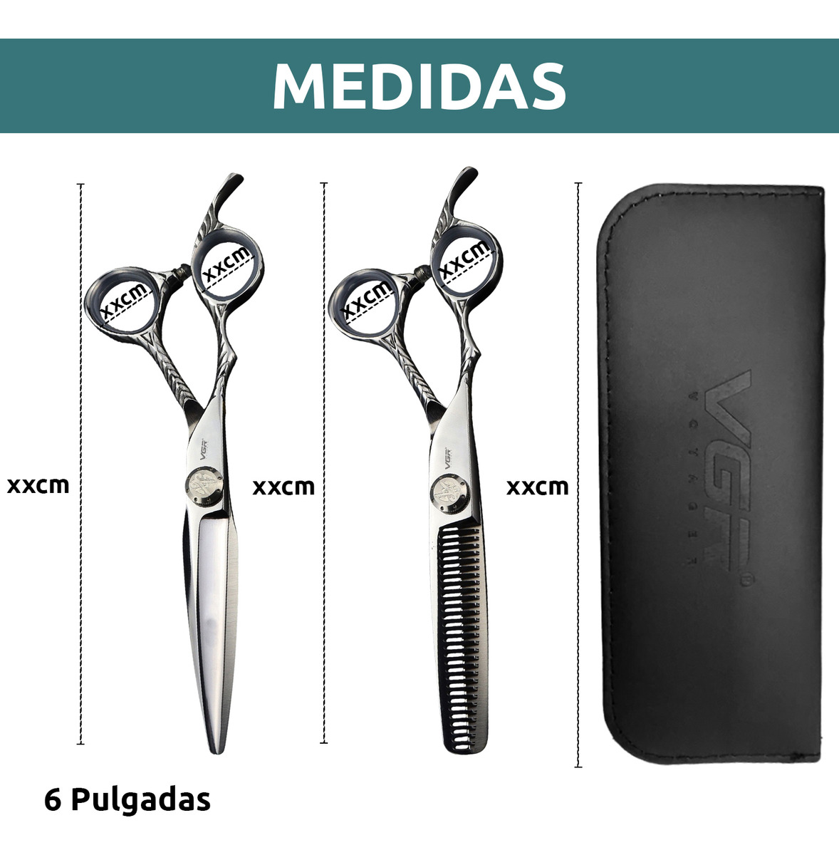 Tijeras Peluqueria Vgr Corte Entresacar Recta Plateado Zurdo - Image 9