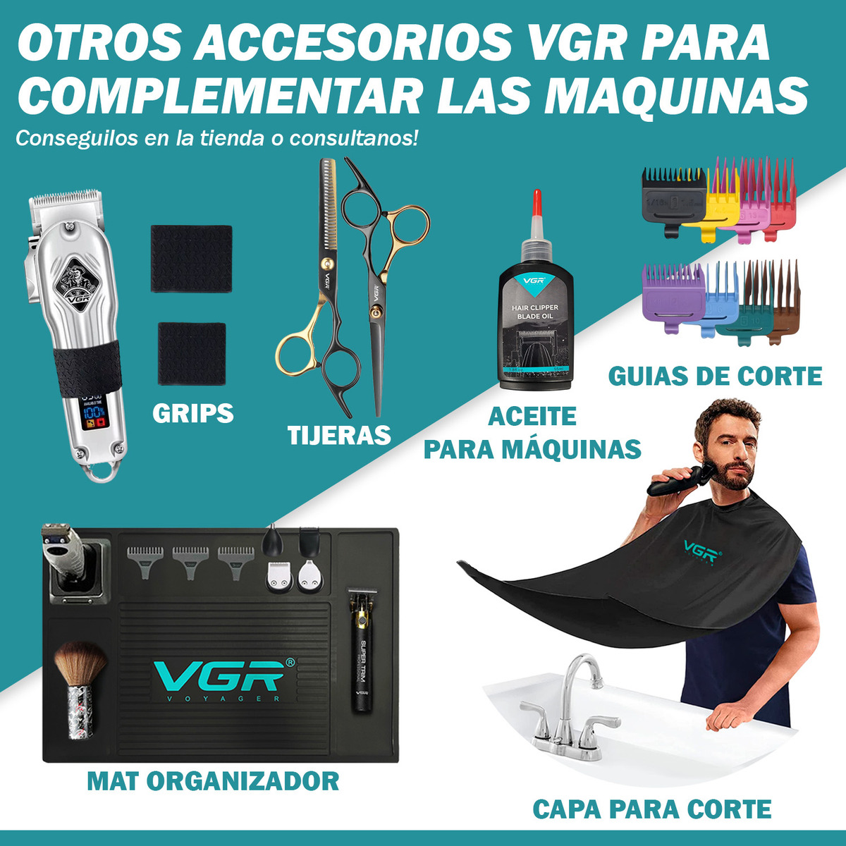 Tijera Barbería Peluquería Corte Recto Profesional Vgr Funda - Image 10