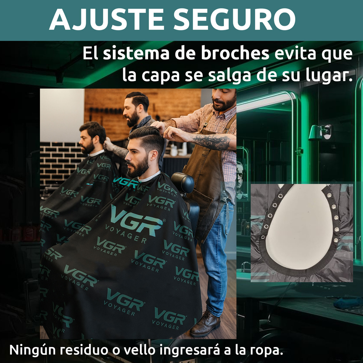 Capa De Corte Delantal Bata Barberia Peluqueria Logo Vgr - Image 6