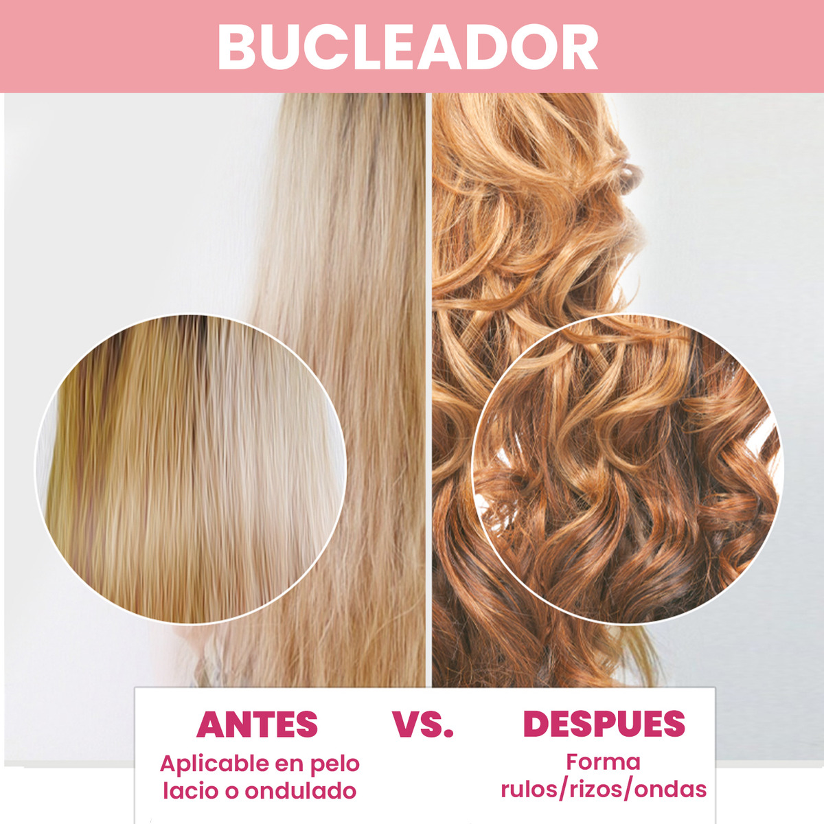 Rizador Buclera Vgr V-575 Cerámica Pro 200°c 7 Niveles Led Rosa - Image 8