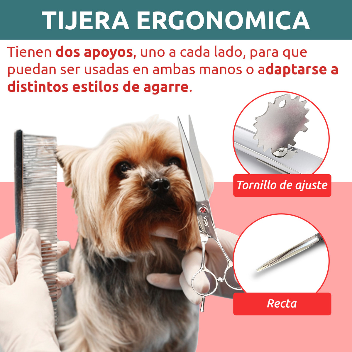 Tijeras Peluqueria Canina Vgr Corte Recta Profesional 8' - Image 5