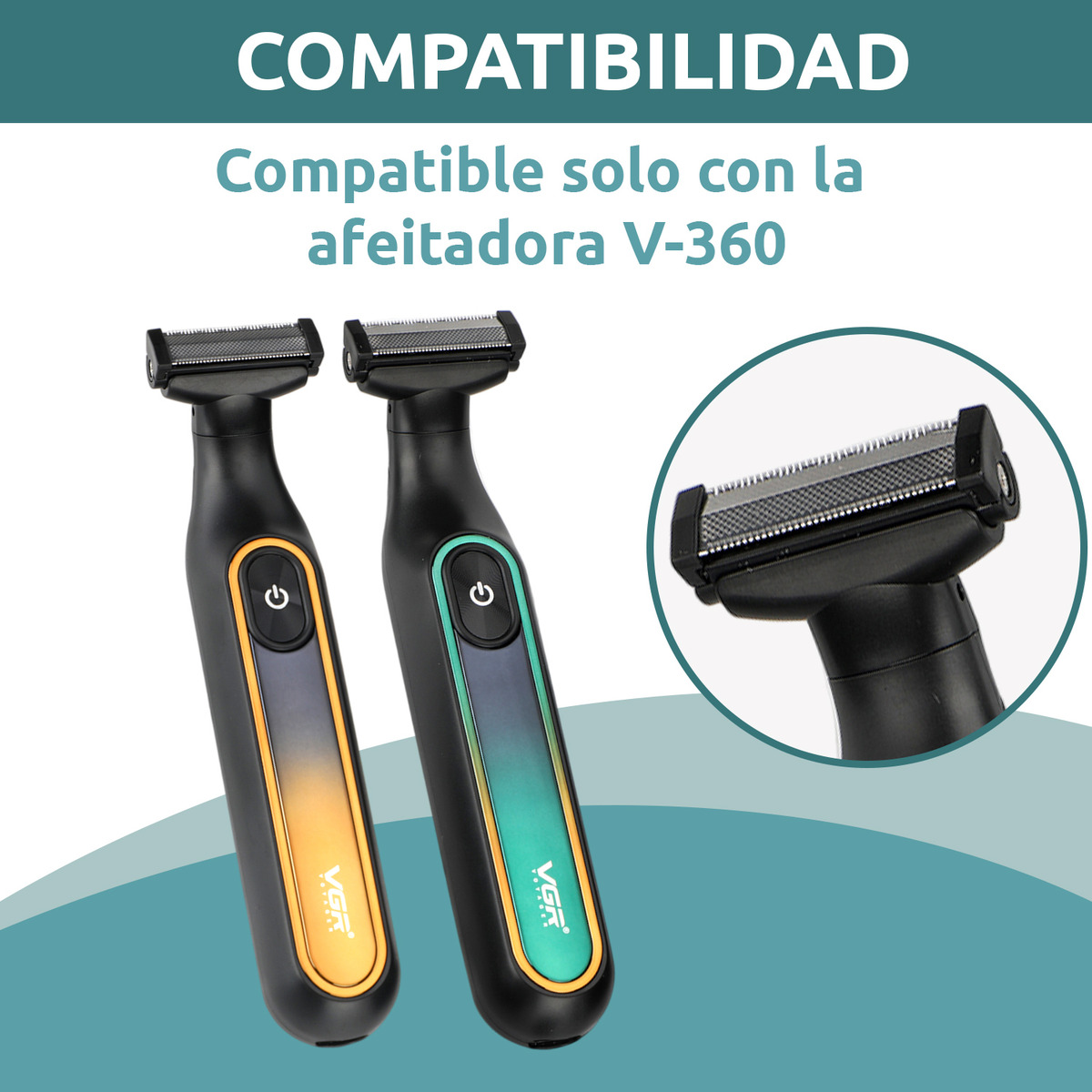 Repuesto Cabezal Maquina Afeitadora Vgr V-360 Rasuradora Negro - Image 7
