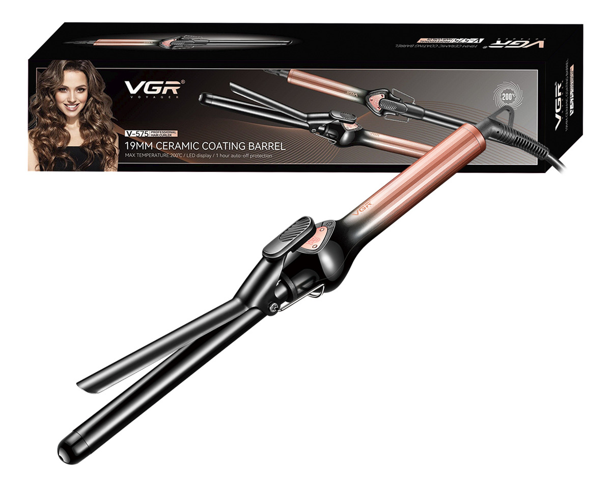Rizador Buclera Vgr V-575 Cerámica Pro 200°c 7 Niveles Led Rosa