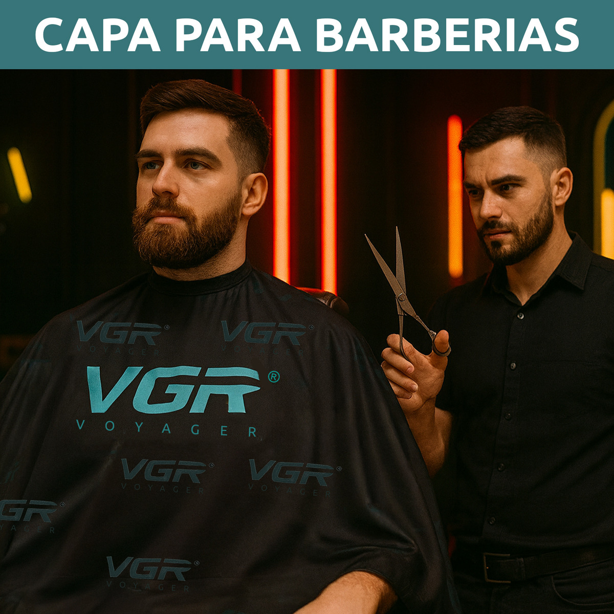Capa De Corte Delantal Bata Barberia Peluqueria Logo Vgr - Image 3