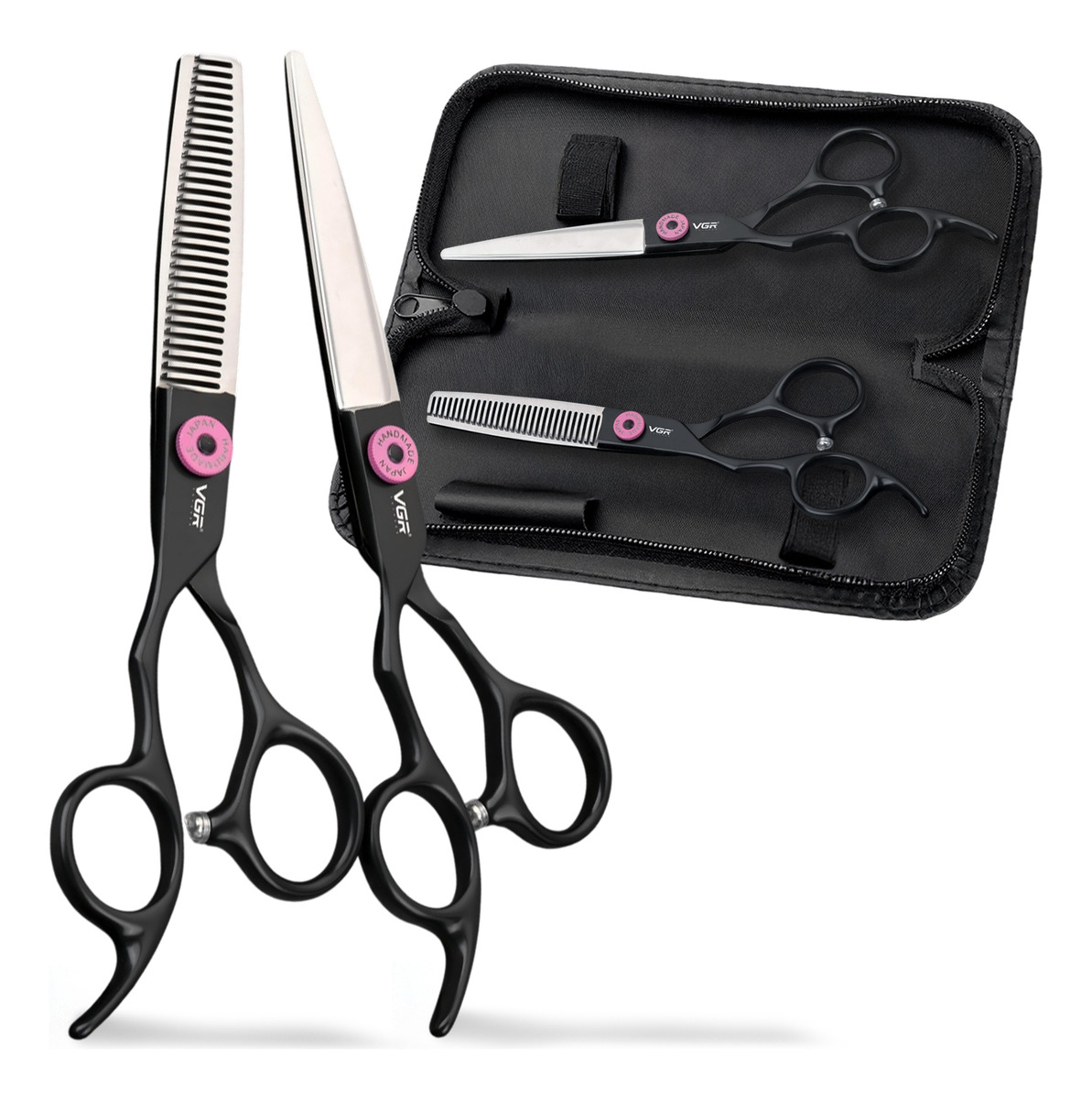 Tijeras Peluqueria Kit Vgr De Corte Entresacado Y Recta