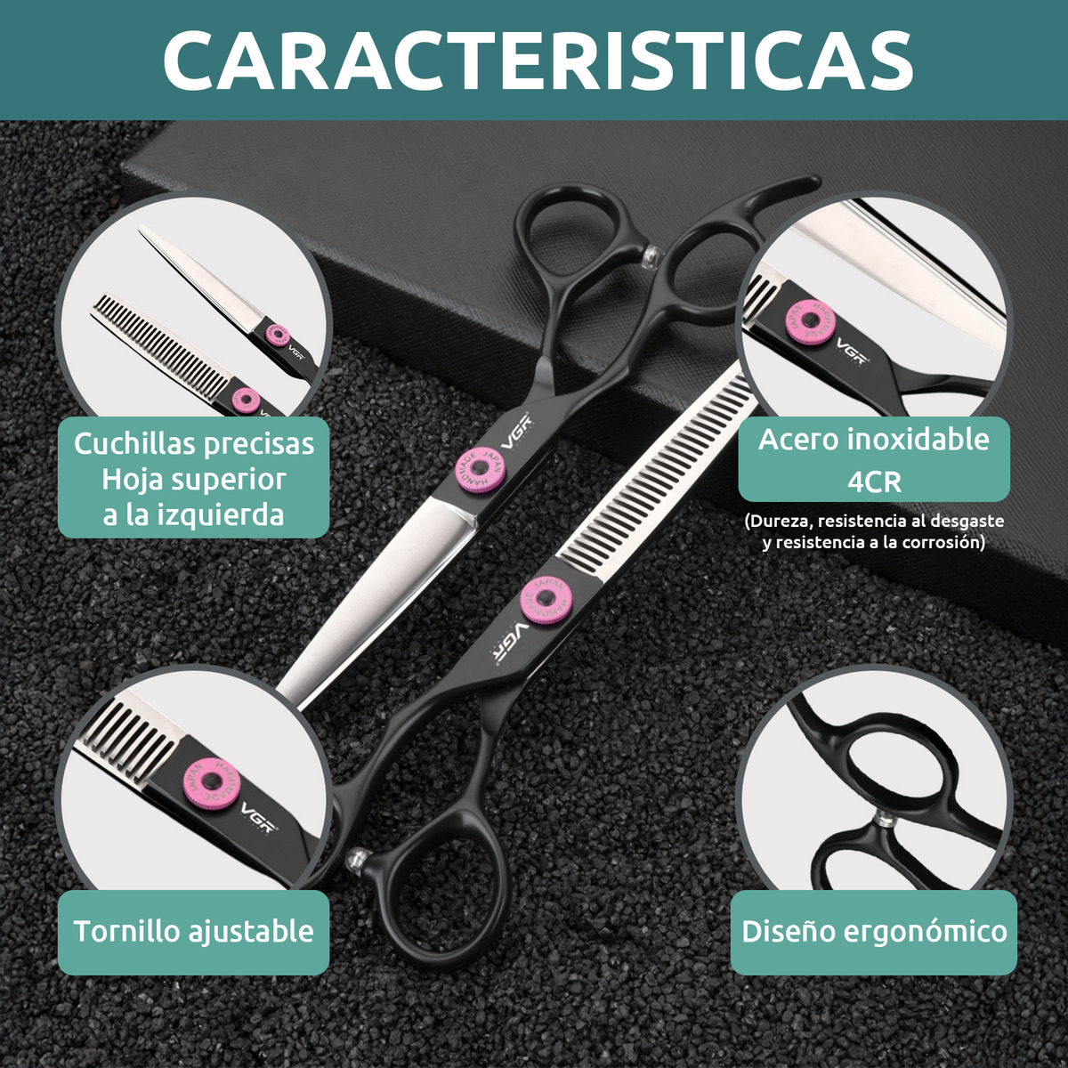Tijeras Peluqueria Kit Vgr De Corte Entresacado Y Recta - Image 5