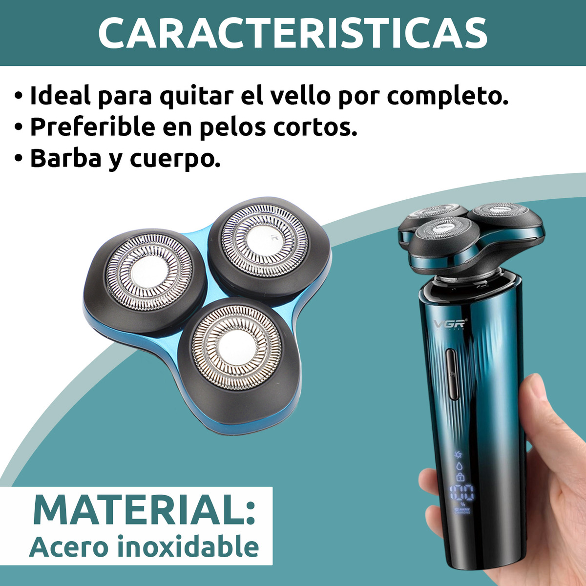 Cabezal Repuesto Maquina Afeitadora Vgr V-311 Cuchilla Azul - Image 3