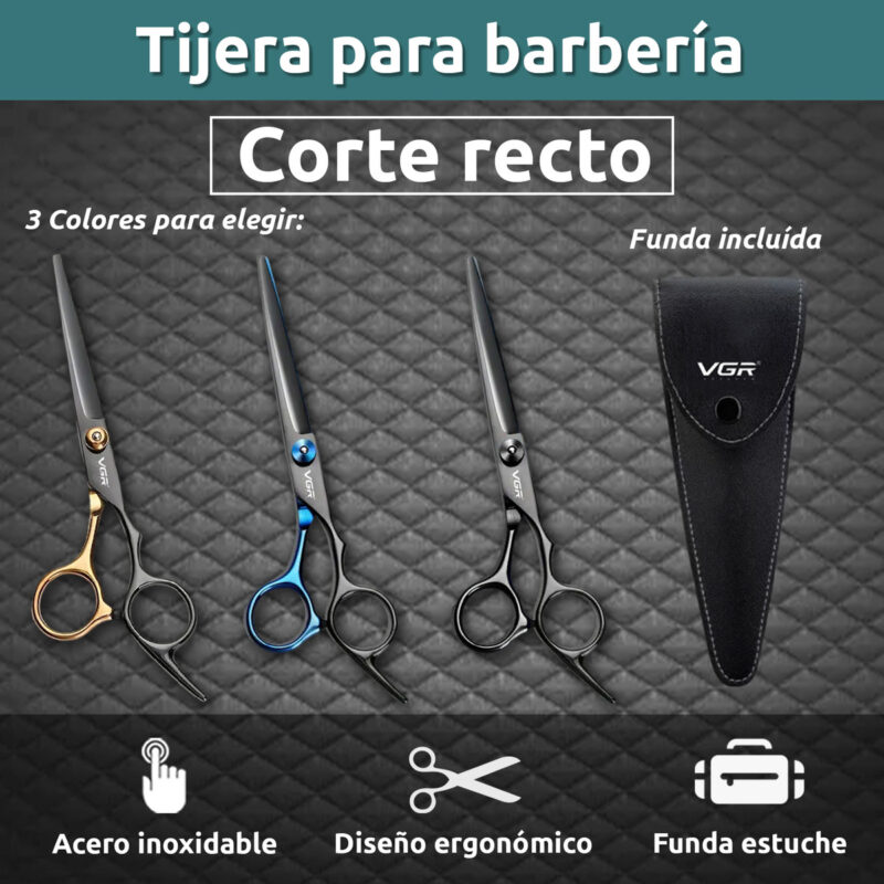 Alternative view of Tijera Barbería Peluquería Corte Recto Profesional Vgr Funda
