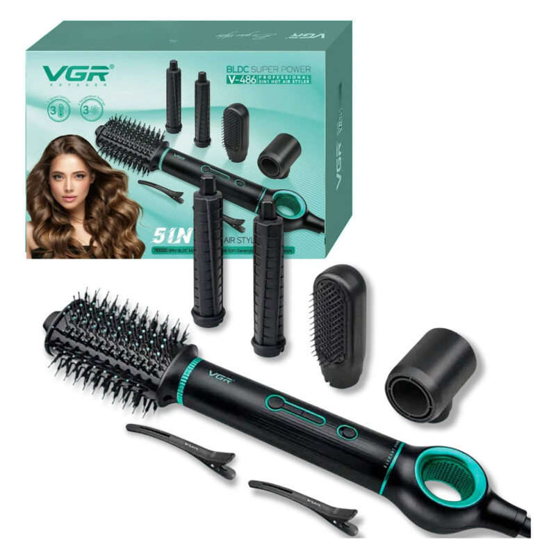 Cepillo Secador Alisador Voluminizador Vgr V-486 220v 1400w Negro
