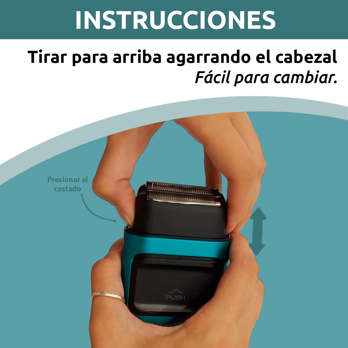 Cabezal Repuesto Maquina Afeitadora Vgr V-307 Cuchillas Negro Y Plateado - Image 4