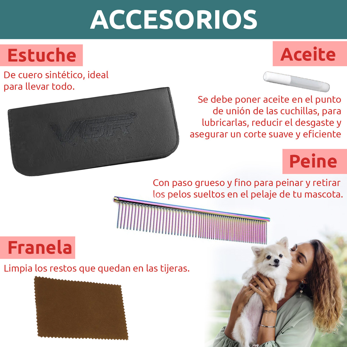 Tijeras Mascotas Peluqueria Kit Vgr Corte Recta Curva Pulir - Image 8