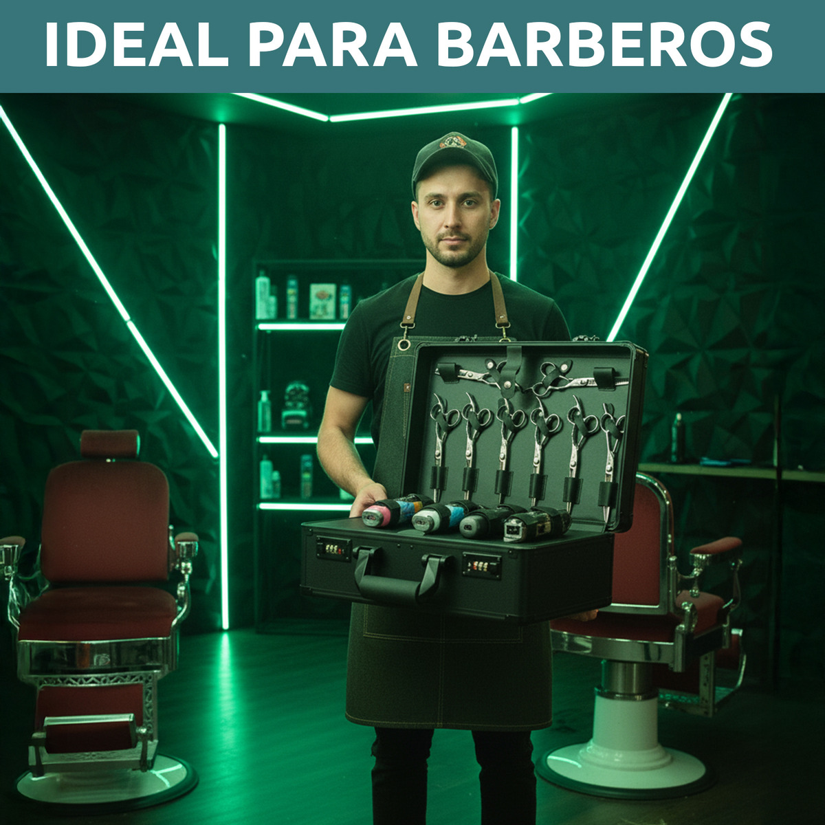 Maletín Barberia Vgr Máquinas De Afeitar Accesorios Clave - Image 3