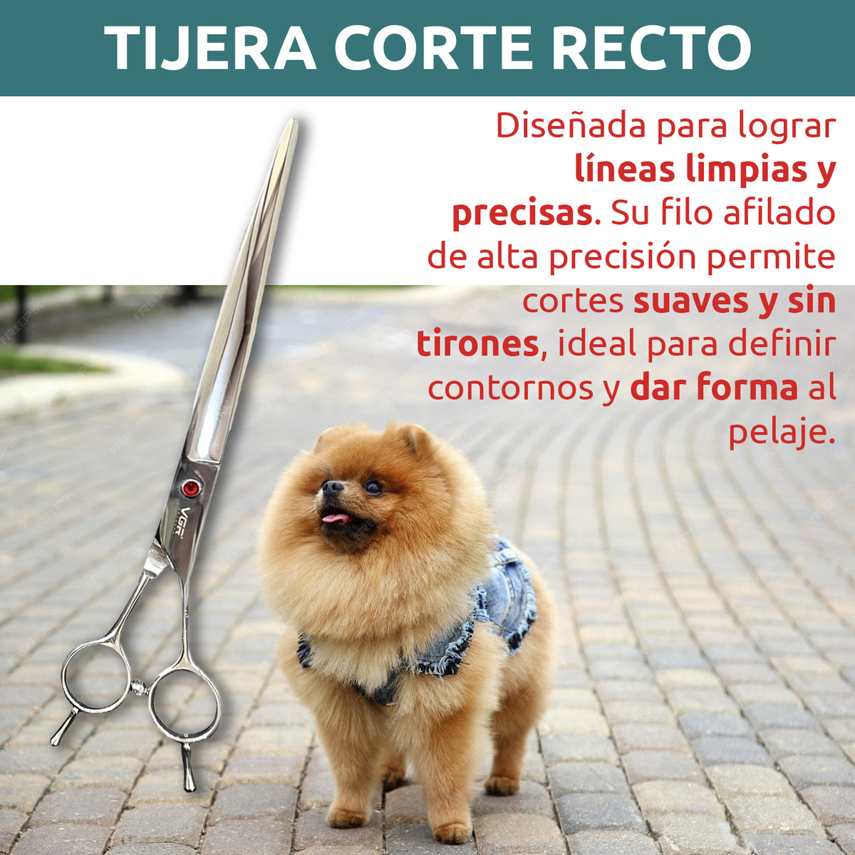 Tijeras Peluqueria Canina Vgr Corte Recta Profesional 8' - Image 4