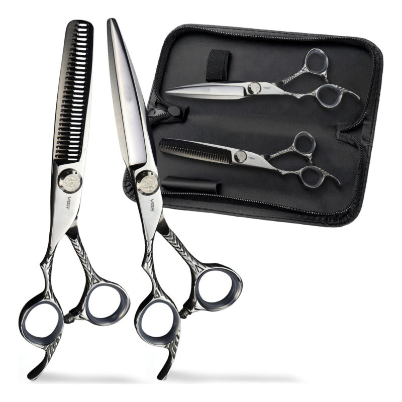 Tijeras Peluqueria Vgr Corte Entresacar Recta Plateado Zurdo