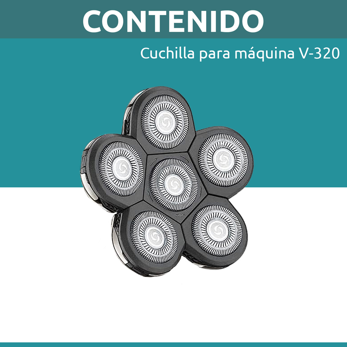 Repuesto Cabezal Maquina Afeitadora Vgr V-320 5 Cuchillas Plateado - Image 10