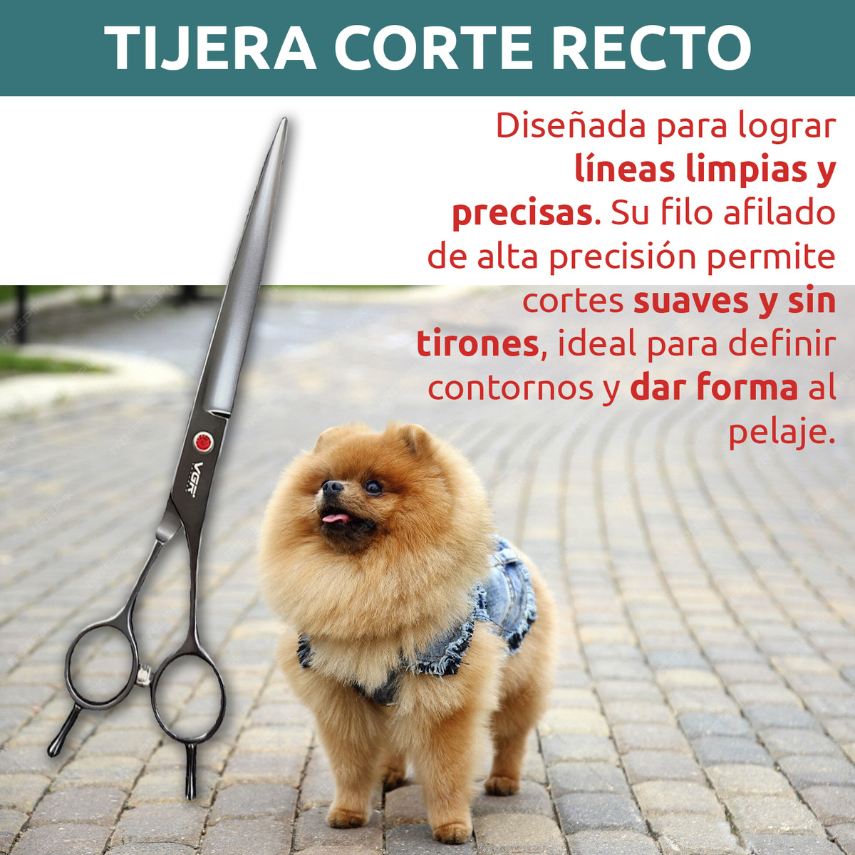 Tijeras Peluqueria Canina Vgr Corte Recta Profesional 8' - Image 4
