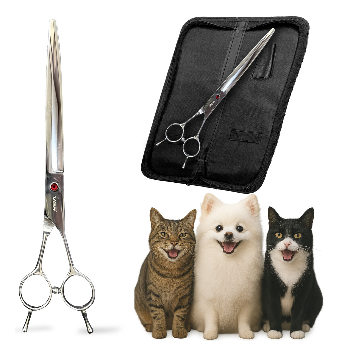 Tijeras Peluqueria Canina Vgr Corte Recta Profesional 8'