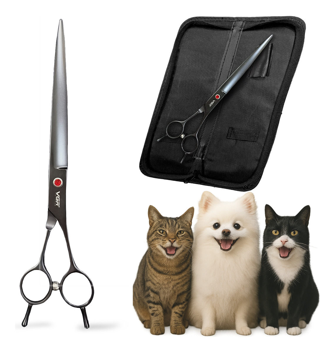 Tijeras Peluqueria Canina Vgr Corte Recta Profesional 8'