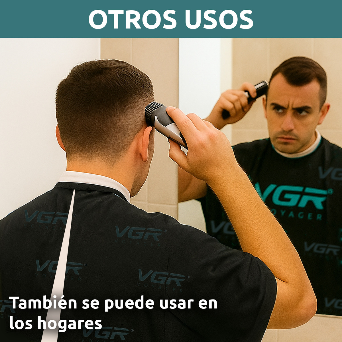 Capa De Corte Delantal Bata Barberia Peluqueria Logo Vgr - Image 5