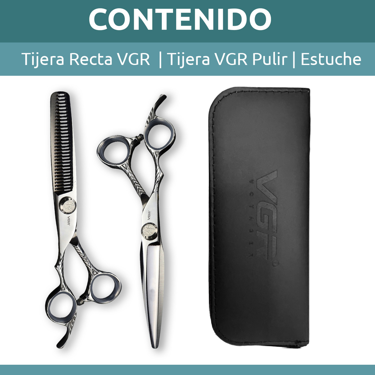 Tijeras Peluqueria Vgr Corte Entresacar Recta Plateado Zurdo - Image 10