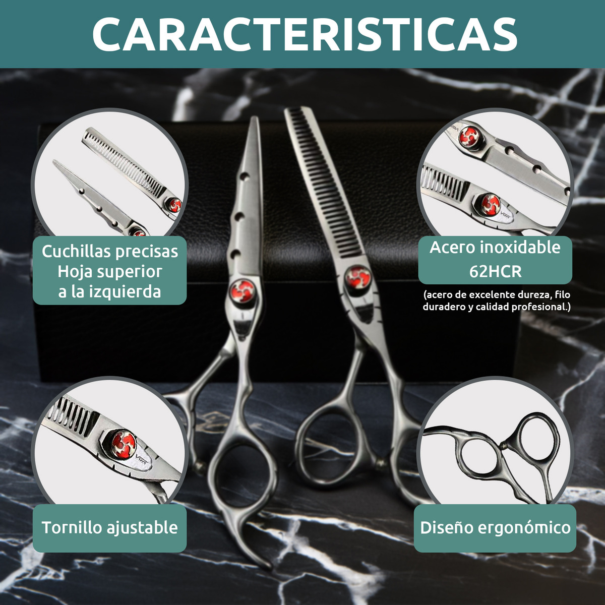 Tijeras Peluqueria Vgr Corte Entresacado Y Recta Curva Zurdo - Image 5